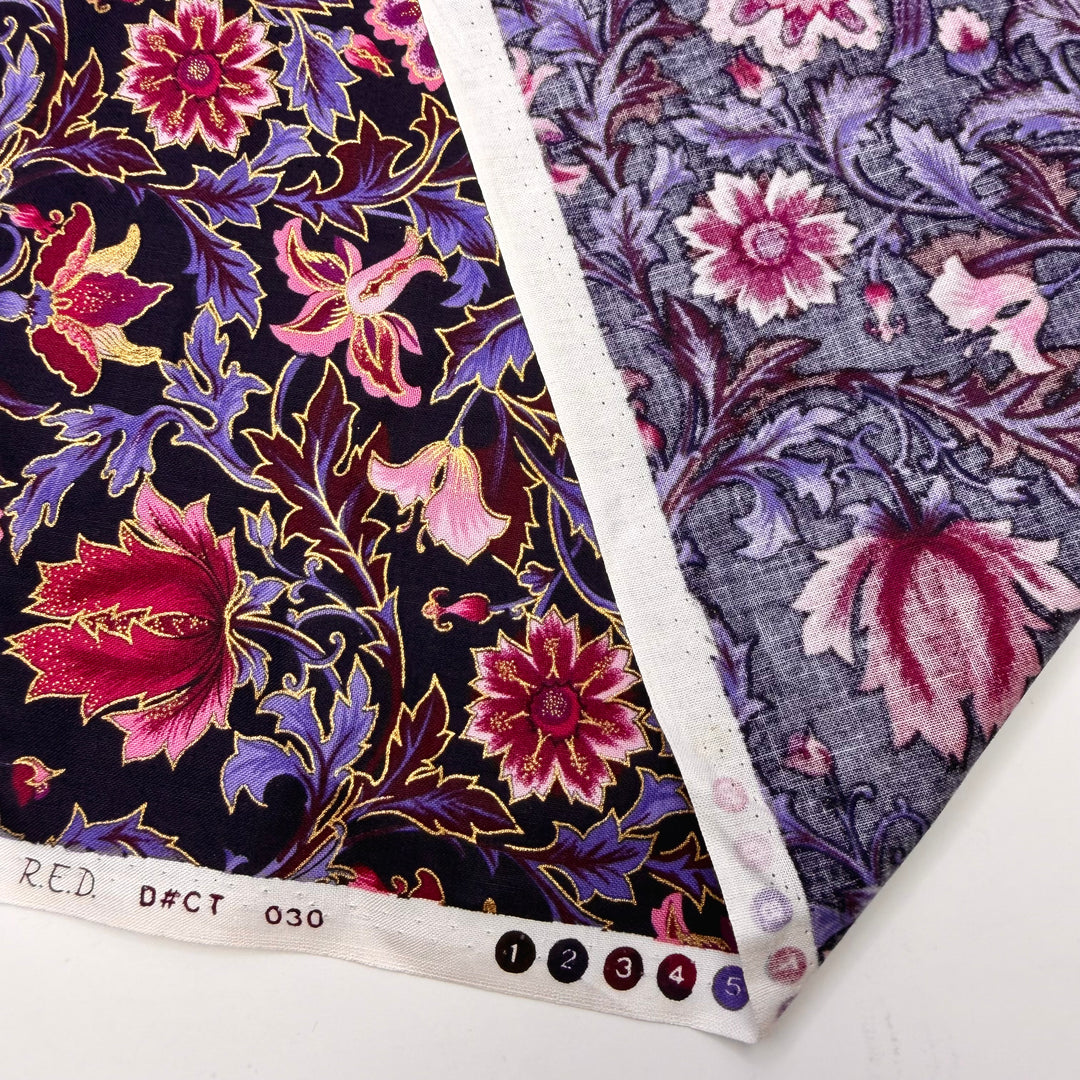 You Cran Do It - Cotton Woven - Dark Pink/Purple Floral - 2.4M Bundle