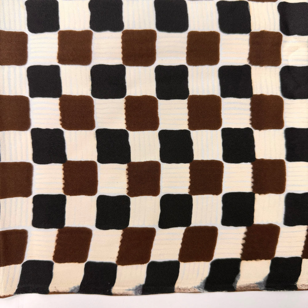 Bready Or Not Here I Crumb - Vintage Polyester Blend Woven - Brown/Cream Geometric - 1.4M Bundle