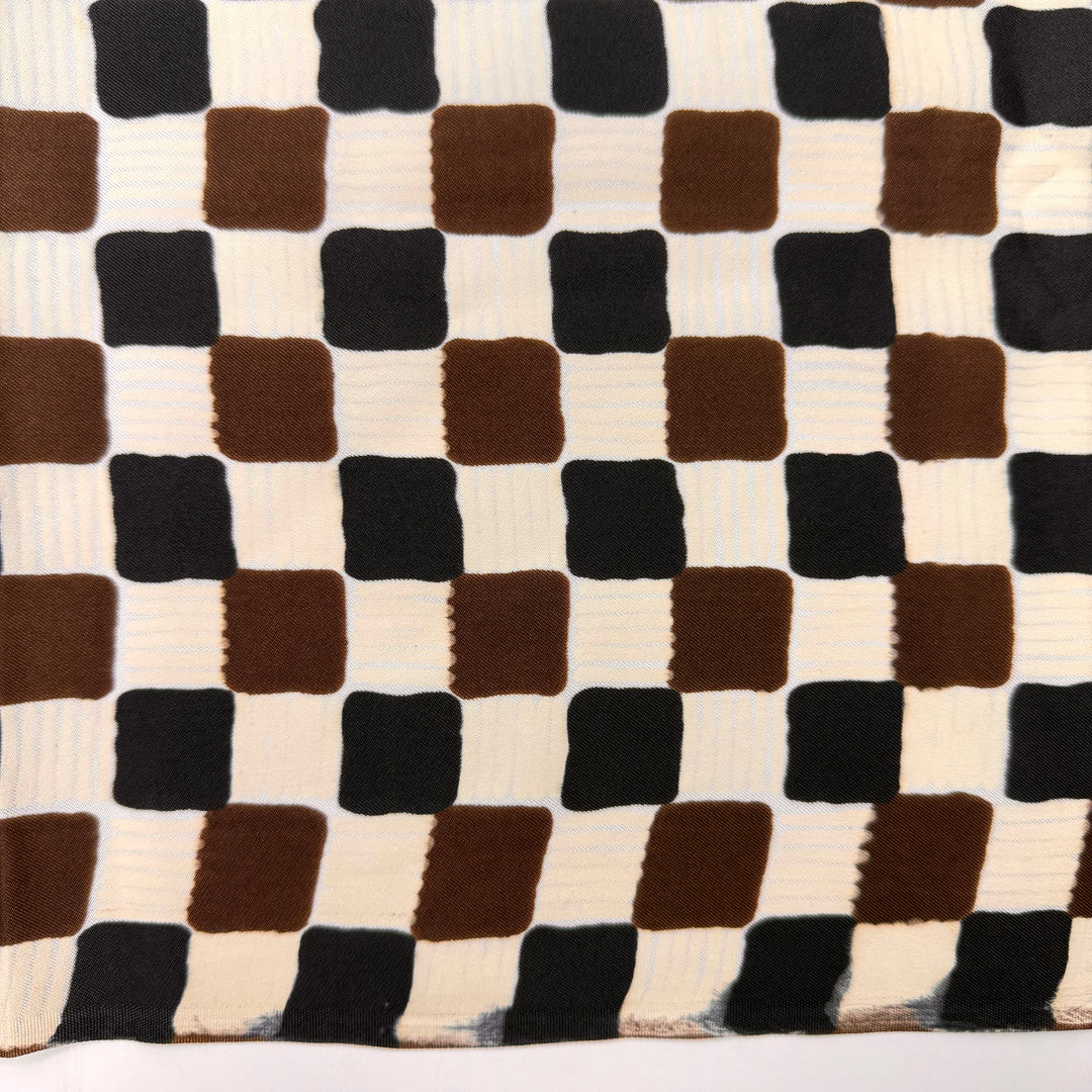 Bready Or Not Here I Crumb - Vintage Polyester Blend Woven - Brown/Cream Geometric - 1.4M Bundle