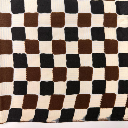 Bready Or Not Here I Crumb - Vintage Polyester Blend Woven - Brown/Cream Geometric - 1.4M Bundle