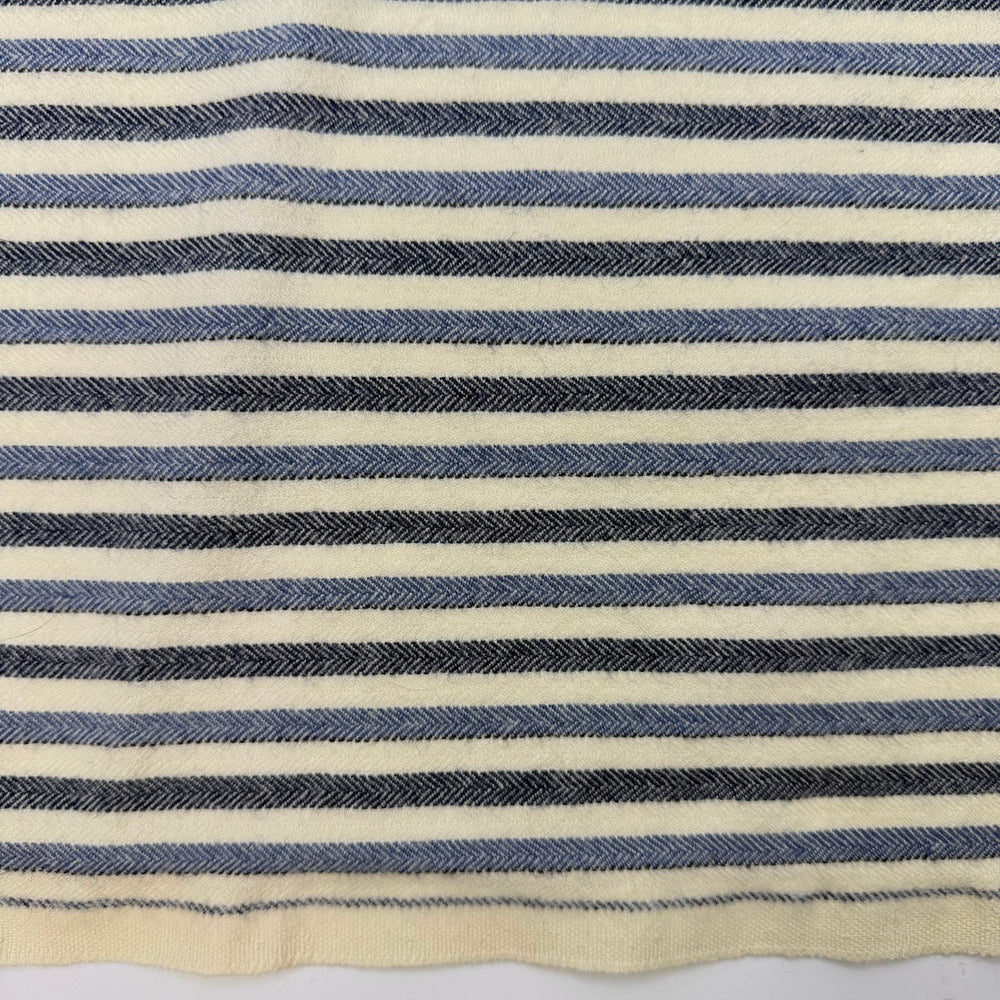 Early To Bed Early To Rise - Wool Woven - Navy/Cream Stripes - 1M Bundle