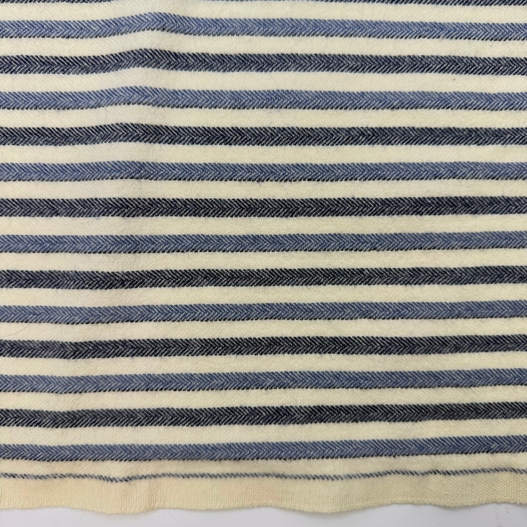 Early To Bed Early To Rise - Wool Woven - Navy/Cream Stripes - 1M Bundle