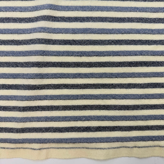 Early To Bed Early To Rise - Wool Woven - Navy/Cream Stripes - 1M Bundle
