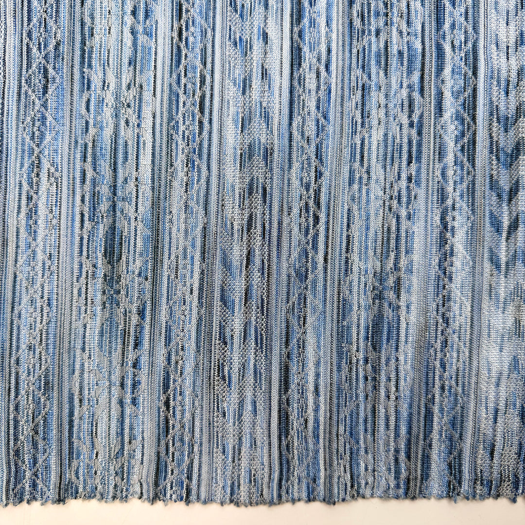 The Squeaky Wheel Gets The Grease - Polyester Blend Knit - Blue Geometric - 2M Bundle