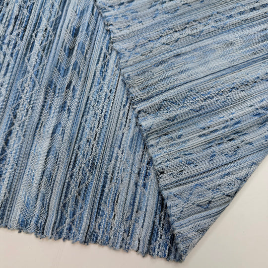The Squeaky Wheel Gets The Grease - Polyester Blend Knit - Blue Geometric - 2M Bundle
