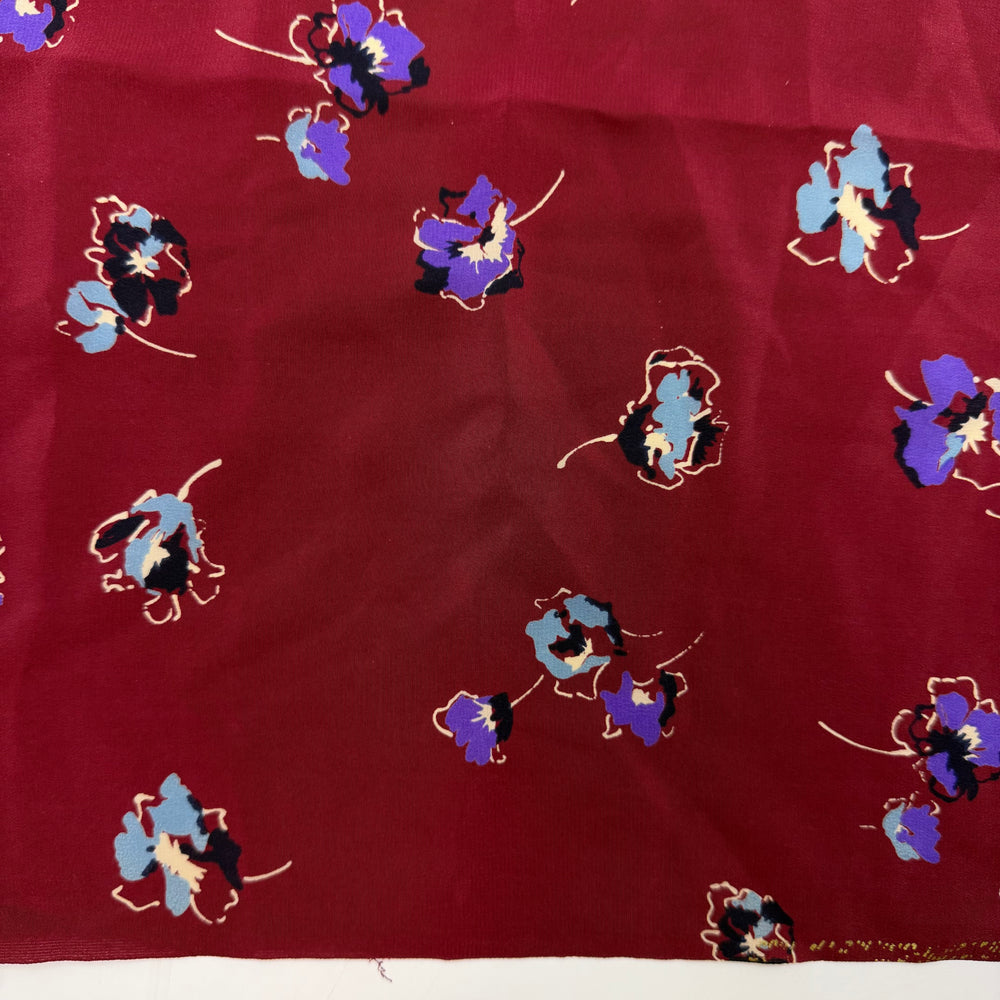 An Apple A Day Keeps The Doctor Away - Silk Woven - Burgundy Multi Floral - 1.5M Bundle
