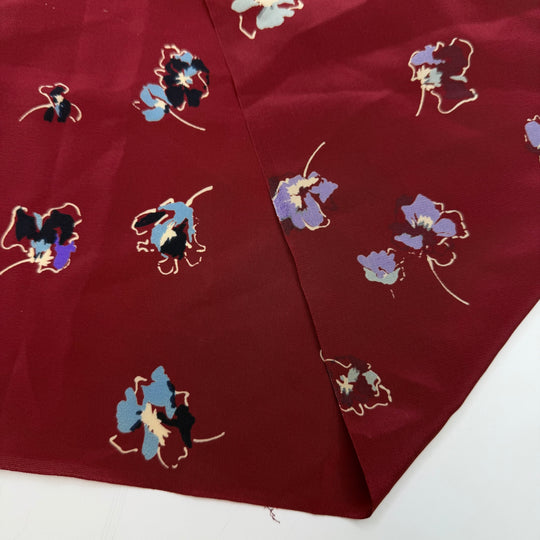 An Apple A Day Keeps The Doctor Away - Silk Woven - Burgundy Multi Floral - 1.5M Bundle