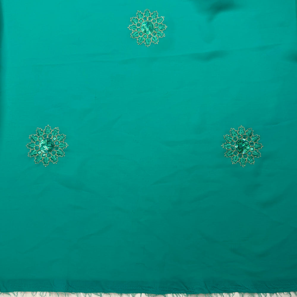 Birds Of A Feather Walk Together - Embroidered Polyester Blend Woven - Teal - 2.6M Bundle