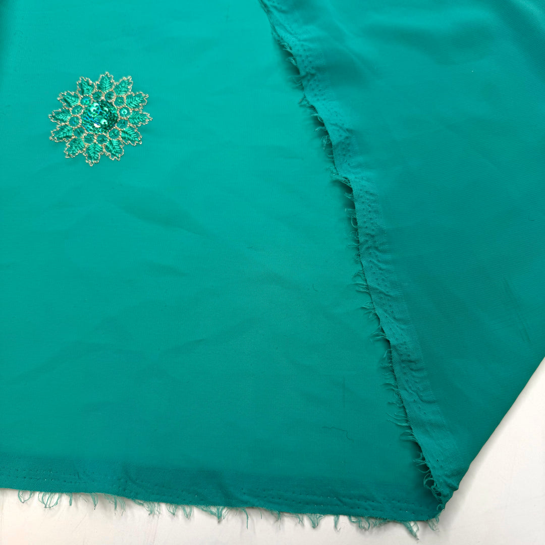 Birds Of A Feather Walk Together - Embroidered Polyester Blend Woven - Teal - 2.6M Bundle