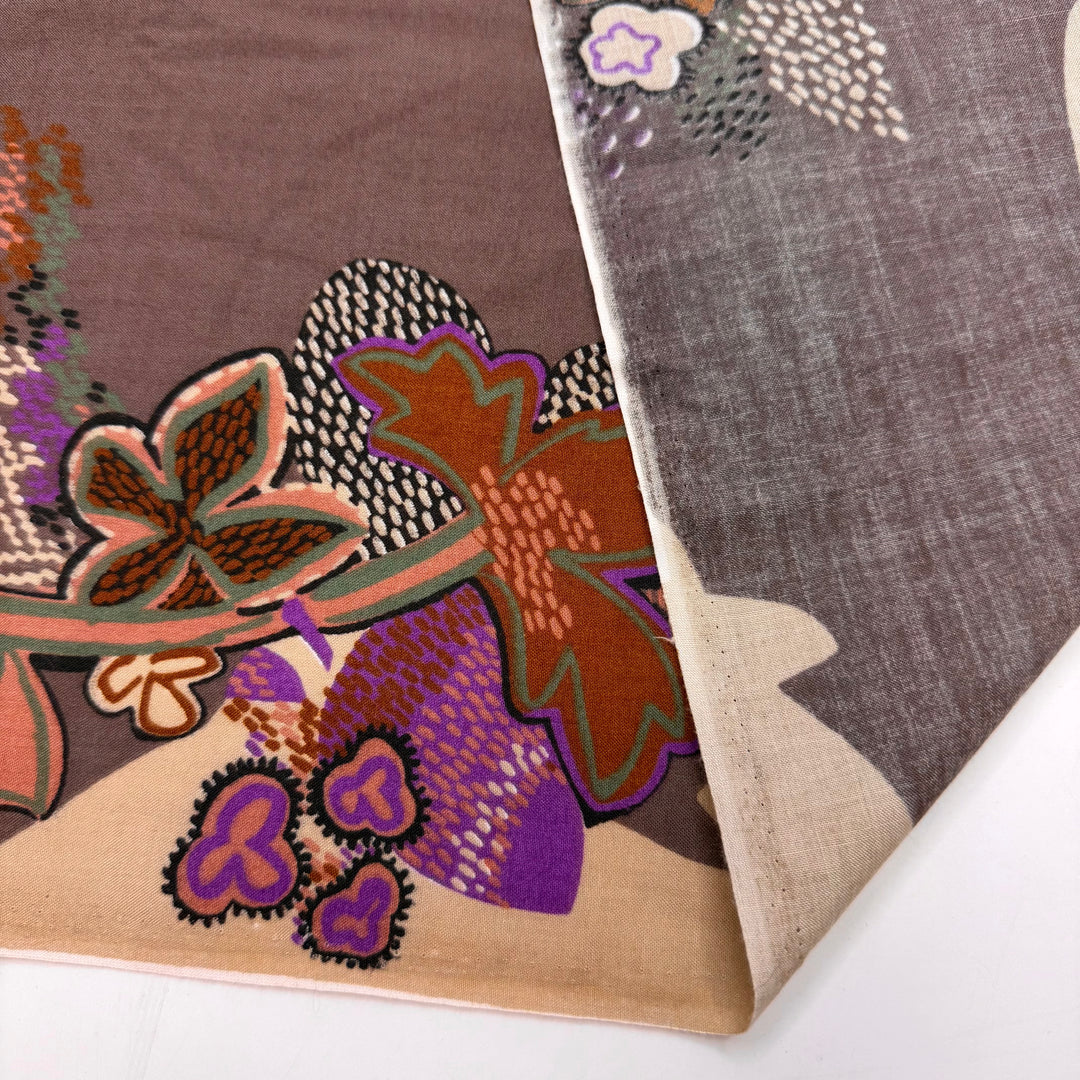 Better Late Than Never - Vintage Polyester Blend Woven - Brown Multi Floral - 2M Bundle