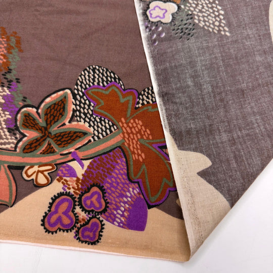 Better Late Than Never - Vintage Polyester Blend Woven - Brown Multi Floral - 2M Bundle