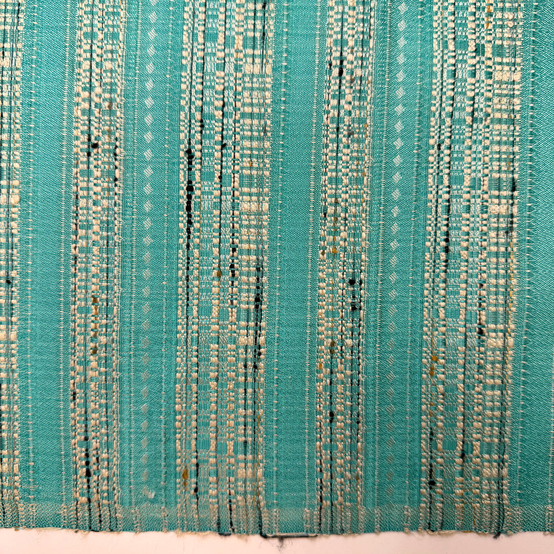 Think Twice Act Once - Polyester Blend Woven - Light Blue/White Abstract - 3.65M Bundle