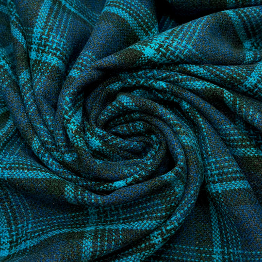 Hold Your Horses - Tweed Wool Woven - Dark Blue Plaid - 1.7M Bundle