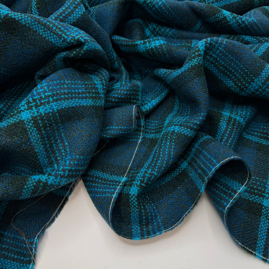 Hold Your Horses - Tweed Wool Woven - Dark Blue Plaid - 1.7M Bundle
