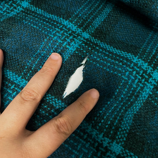 Hold Your Horses - Tweed Wool Woven - Dark Blue Plaid - 1.7M Bundle