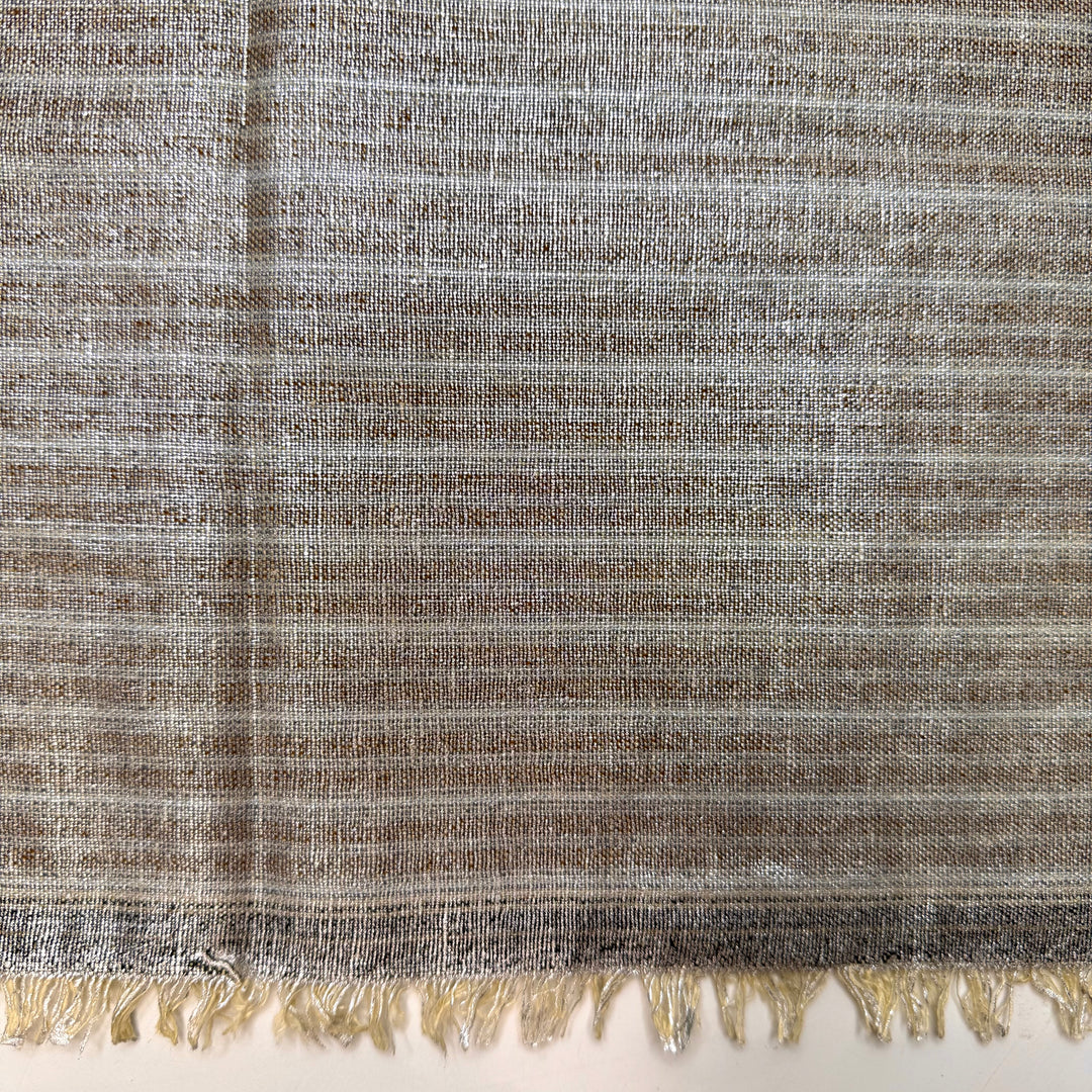 Measure Twice Cut Once - Metallic Cotton Blend Woven - Grey/Beige Stripes - Bundles