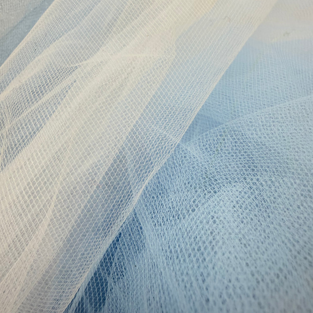 Cinderelly - Tulle Poly Knit - Light White/Blue - 1M Bundle