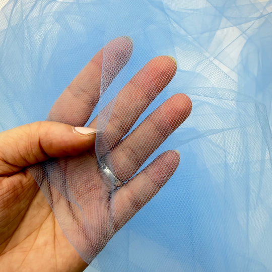Whisp Of Sky - Tulle Poly Knit - Light Blue - 2M Bundle