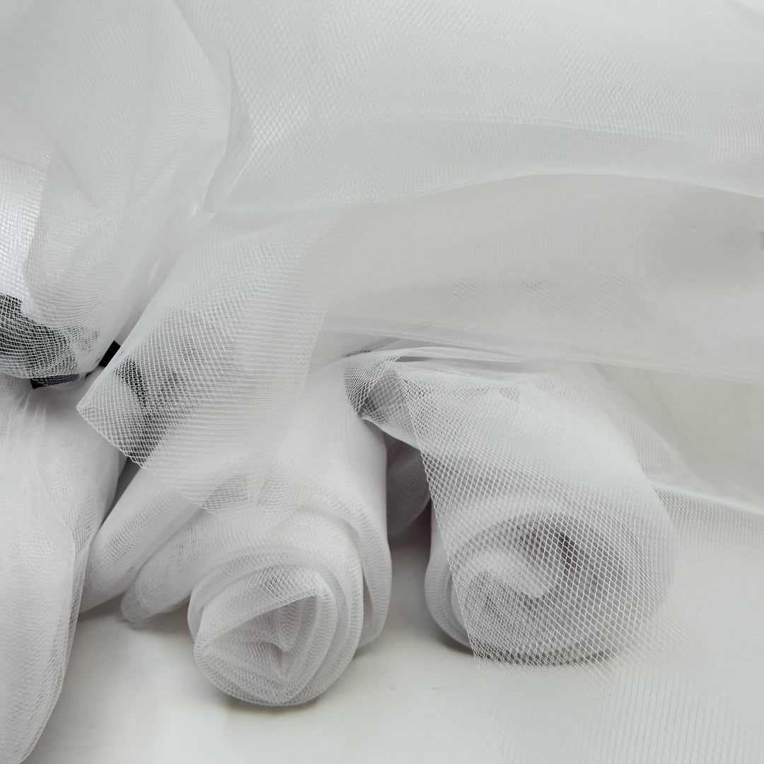 Do Not Forget The Veil - Tulle Poly Knit - White - 3M Bundle