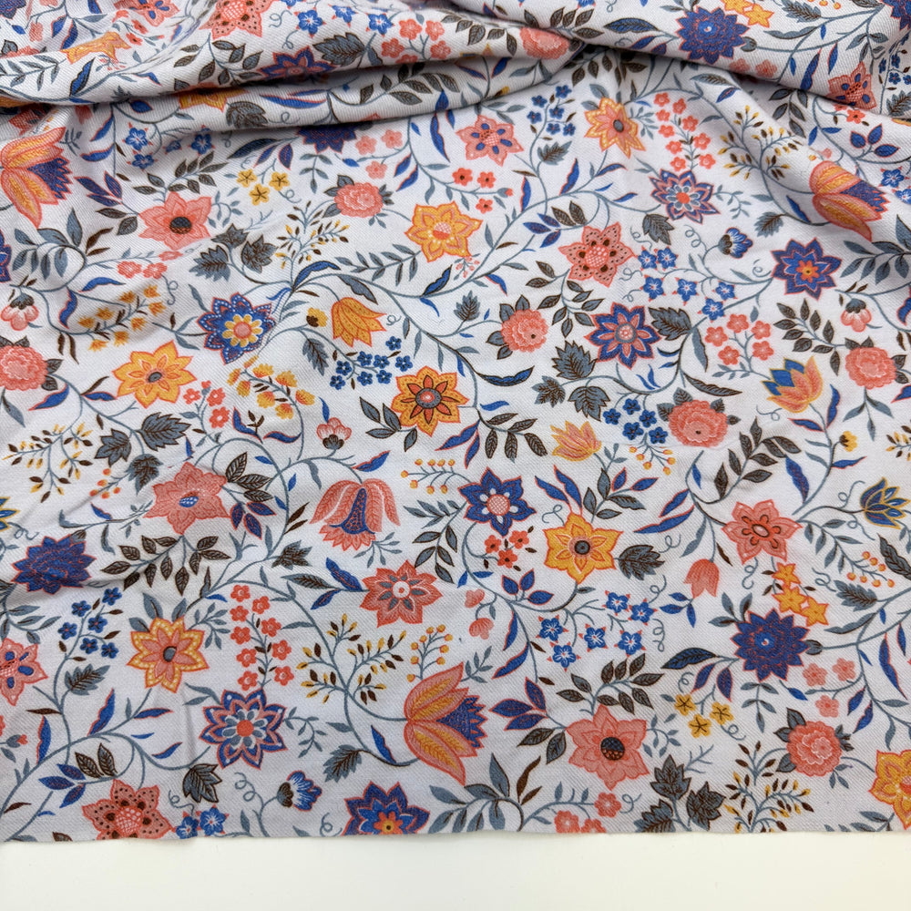 Fall Cotillion - Twill Weave Wool Woven - Light Grey Multi Floral - 2.1M Bundle