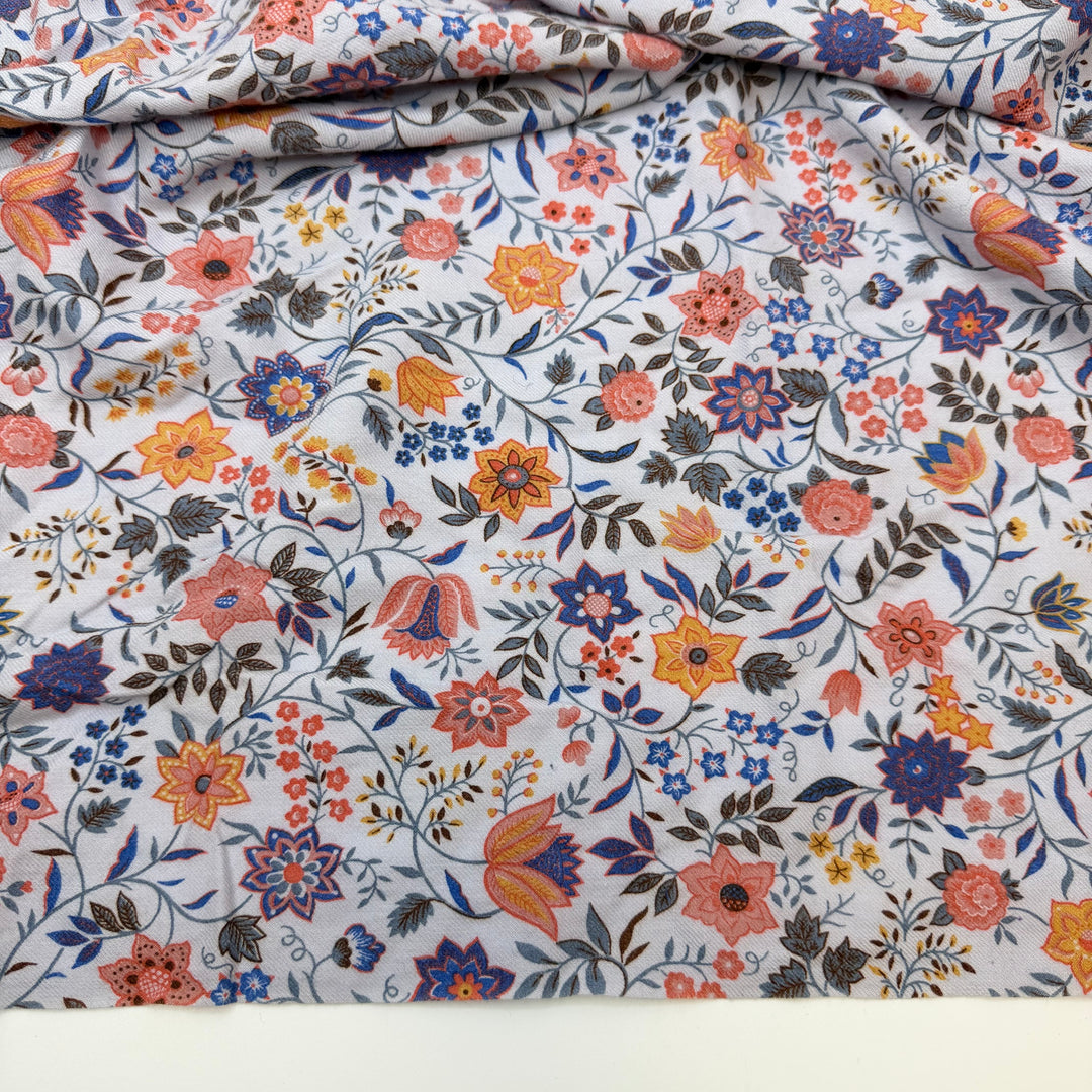 Fall Cotillion - Twill Weave Wool Woven - Light Grey Multi Floral - 2.1M Bundle