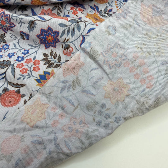 Fall Cotillion - Twill Weave Wool Woven - Light Grey Multi Floral - 2.1M Bundle