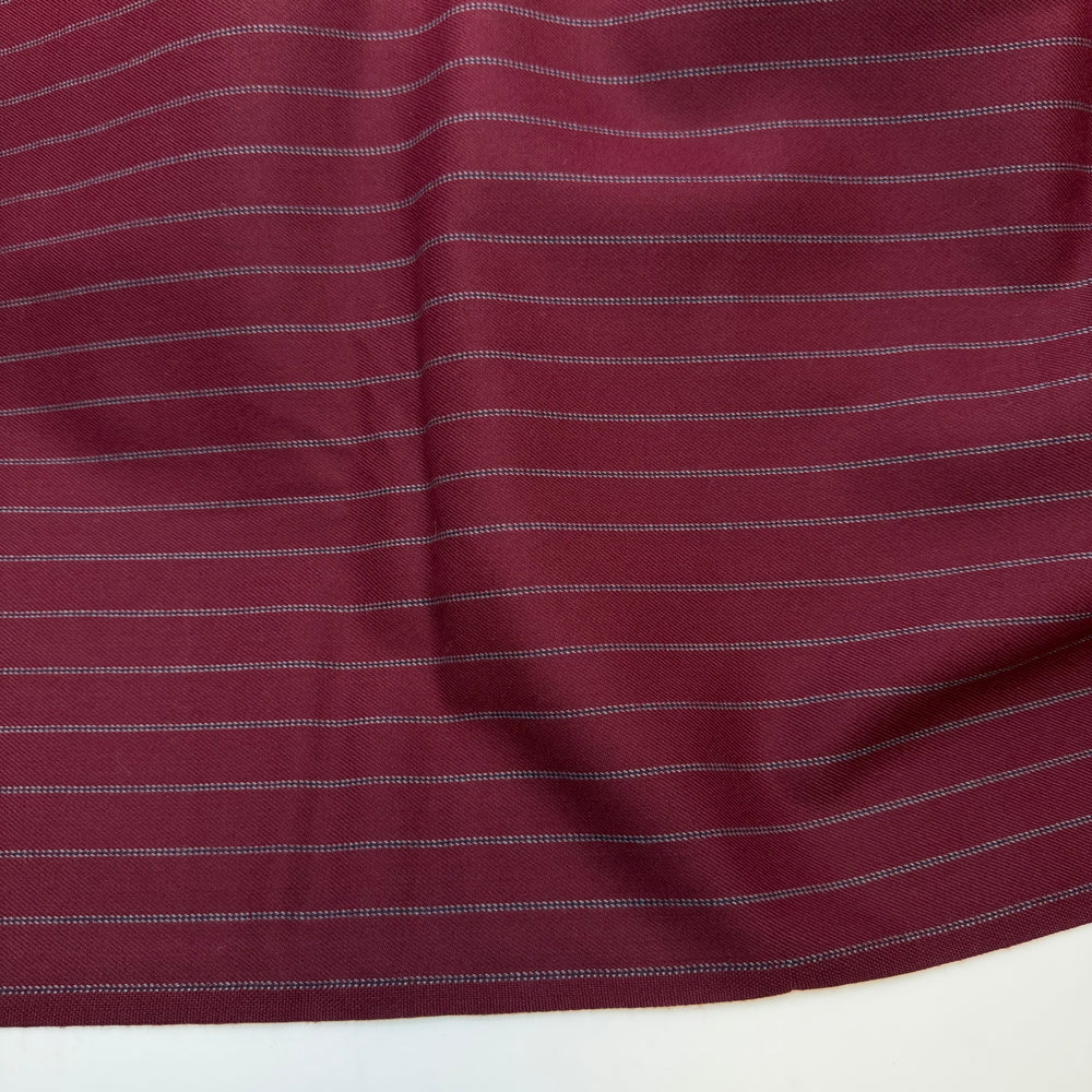 Boot Suit Brag - Twill Weave Wool Woven - Burgundy Multi Pinstripe - 2.25M Bundle