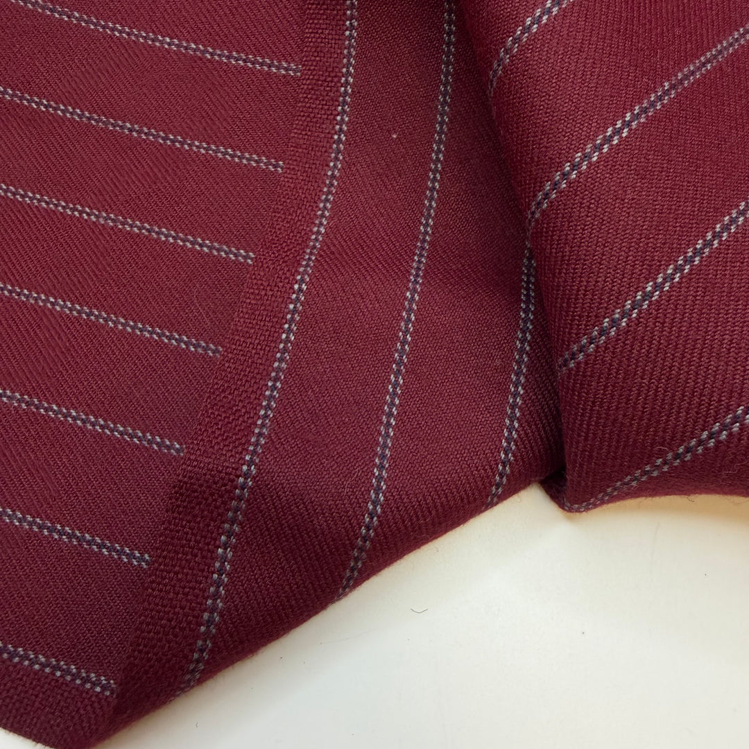 Boot Suit Brag - Twill Weave Wool Woven - Burgundy Multi Pinstripe - 2.25M Bundle