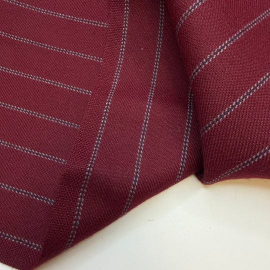 Boot Suit Brag - Twill Weave Wool Woven - Burgundy Multi Pinstripe - 2.25M Bundle