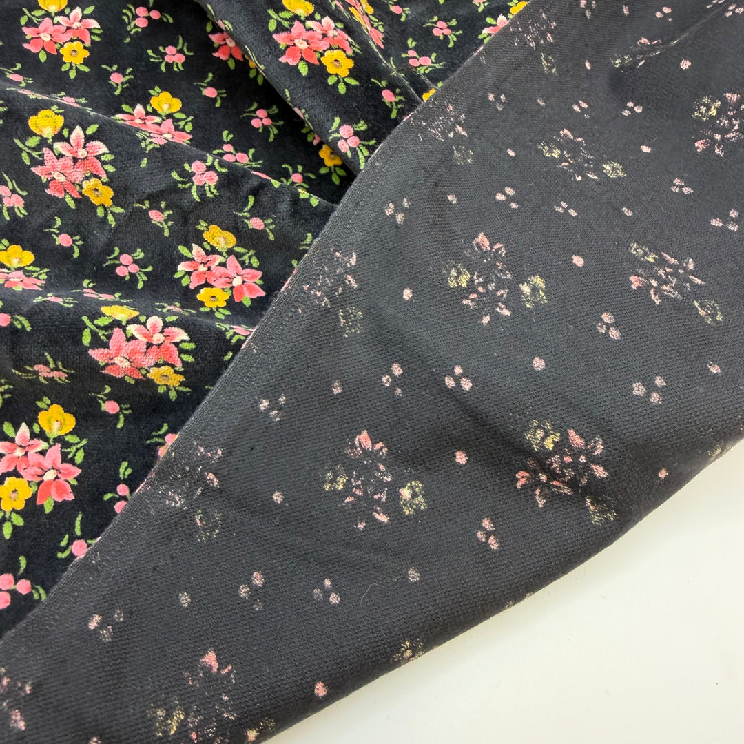 1920 Chesterfield Coat - Vintage Velvet Cotton Woven - Black Multi Floral - 2.1M Bundle