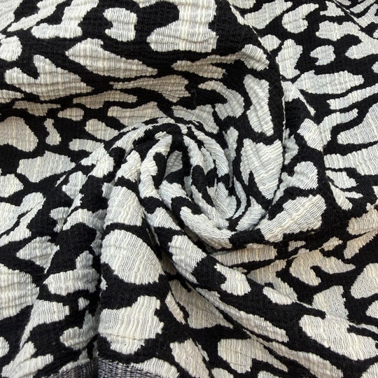 Mod Graphic Prints - Jacquard Poly/Cotton Woven - Black/White Abstract - 3.5M Bundle