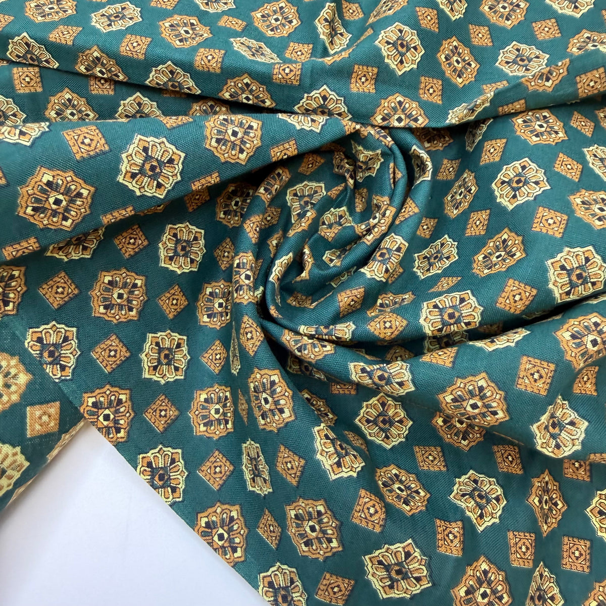 Flamboyant Corset - Cotton Woven - Green Multi Geometric - 1.65M Bundle