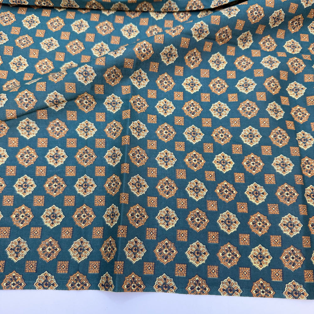 Flamboyant Corset - Cotton Woven - Green Multi Geometric - 1.65M Bundle