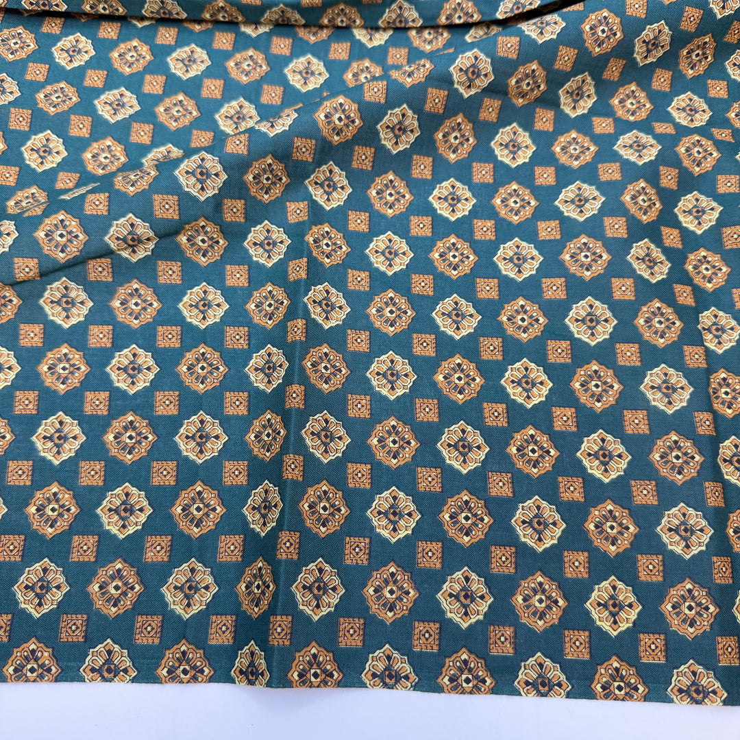Flamboyant Corset - Cotton Woven - Green Multi Geometric - 1.65M Bundle