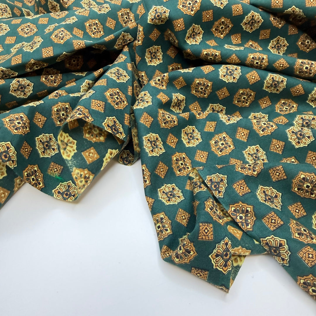 Flamboyant Corset - Cotton Woven - Green Multi Geometric - 1.65M Bundle