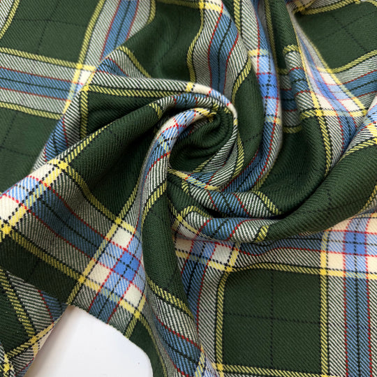 Jockey Tam - Wool Woven - Green Multi Plaid - 0.8M Bundle