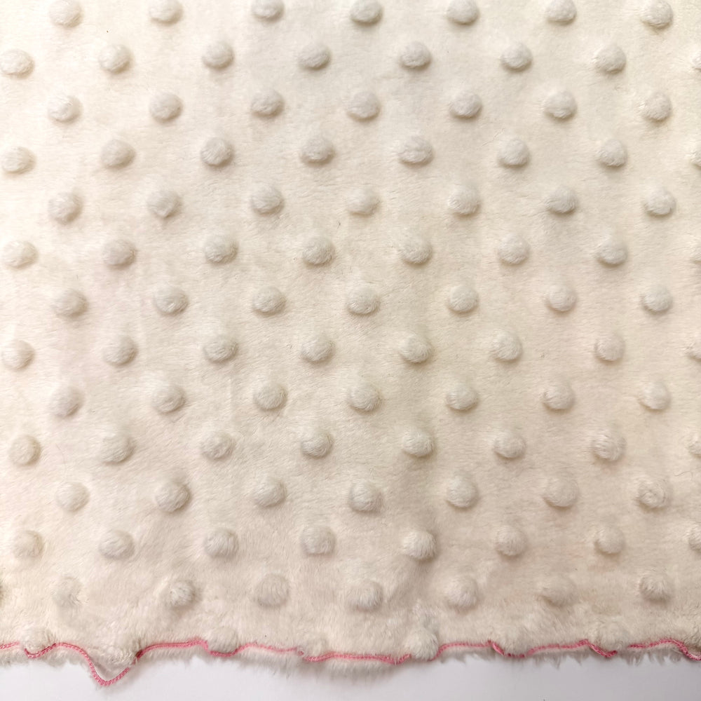 Pass The Popcorn - Embossed Dots Minky Polyester Blend Knit - Light Cream - 2M Bundle