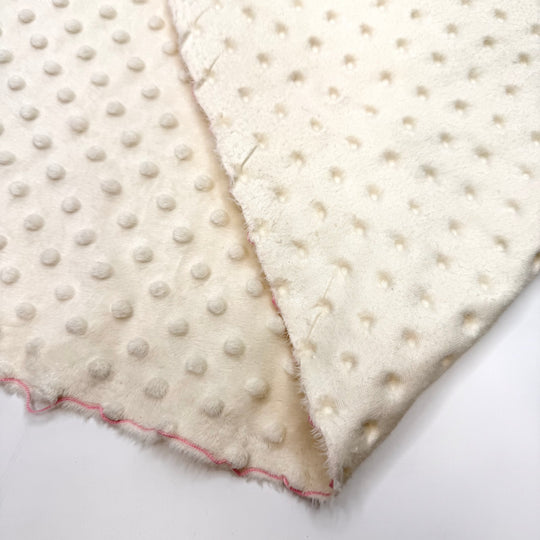 Pass The Popcorn - Embossed Dots Minky Polyester Blend Knit - Light Cream - 2M Bundle