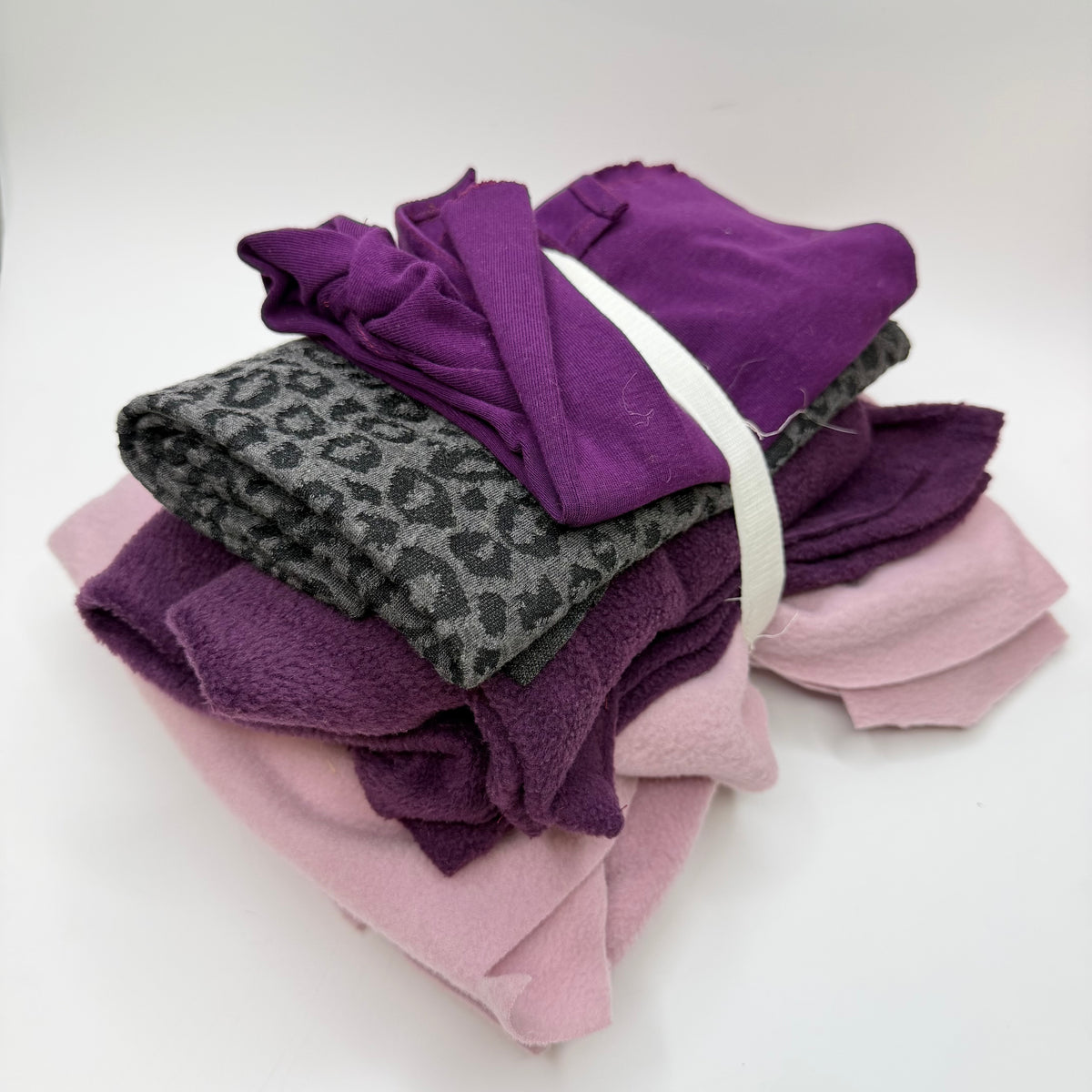 Movie Night With The Girls - Fleece Polyester Blend Knit - Purple/Grey Animal Print - 0.5M Bundle