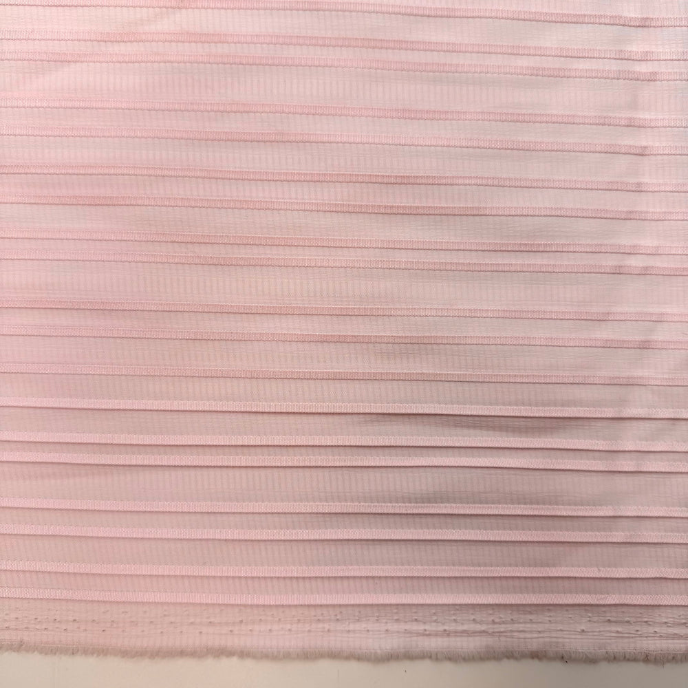 Candy Striped - Dobby Weave Polyester Blend Woven - Light Pink - 2.1M Bundle