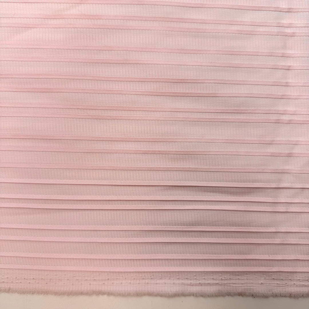 Candy Striped - Dobby Weave Polyester Blend Woven - Light Pink - 2.1M Bundle