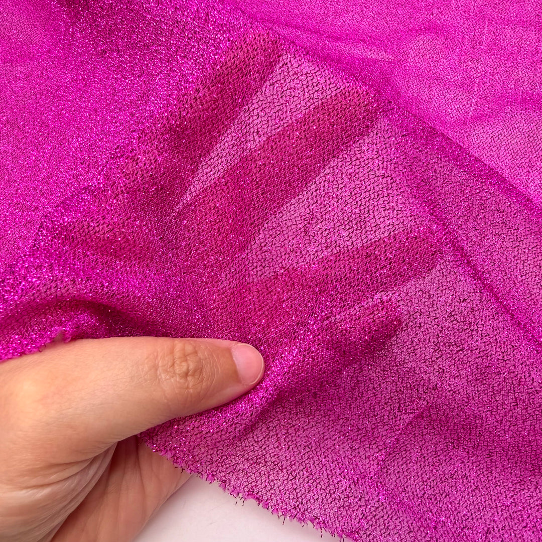 Power Puff Girls - Glitter Mesh Polyester Blend Knit - Pink - 2.6M Bundle