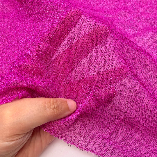 Power Puff Girls - Glitter Mesh Polyester Blend Knit - Pink - 2.6M Bundle