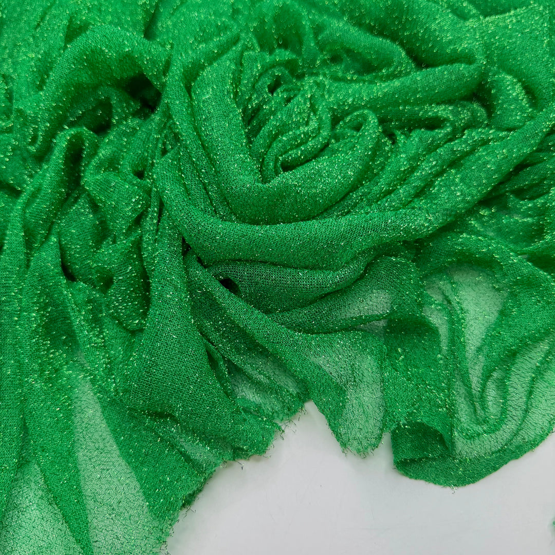 Grinch Glitter - Glitter Mesh Polyester Blend Knit - Green - 1.9M Bundle