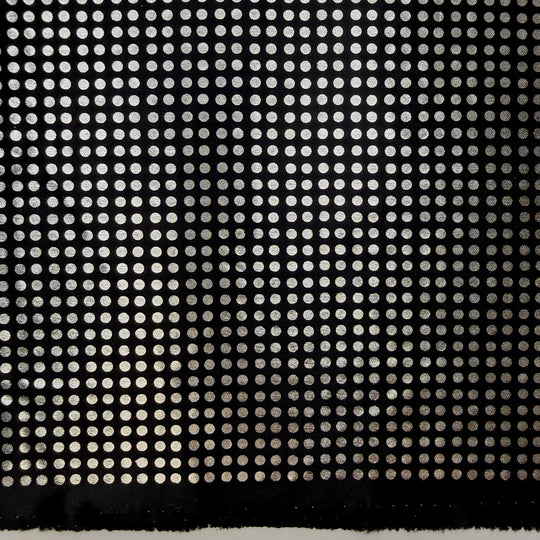 Disco Ball - Shimmer Paint Poly Knit - Black/Silver Polka Dots - 1.1M Bundle