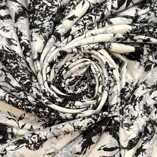 Through The Smoke Machine - Chiffon Poly Woven - Cream Multi Floral - 1M Bundle