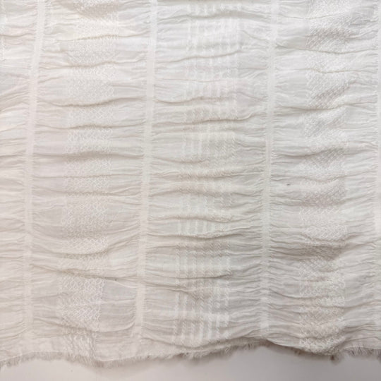 Emily Dickens - Elastic Shirring Cotton/Spandex Woven - White Stripes - 1.65M Bundle