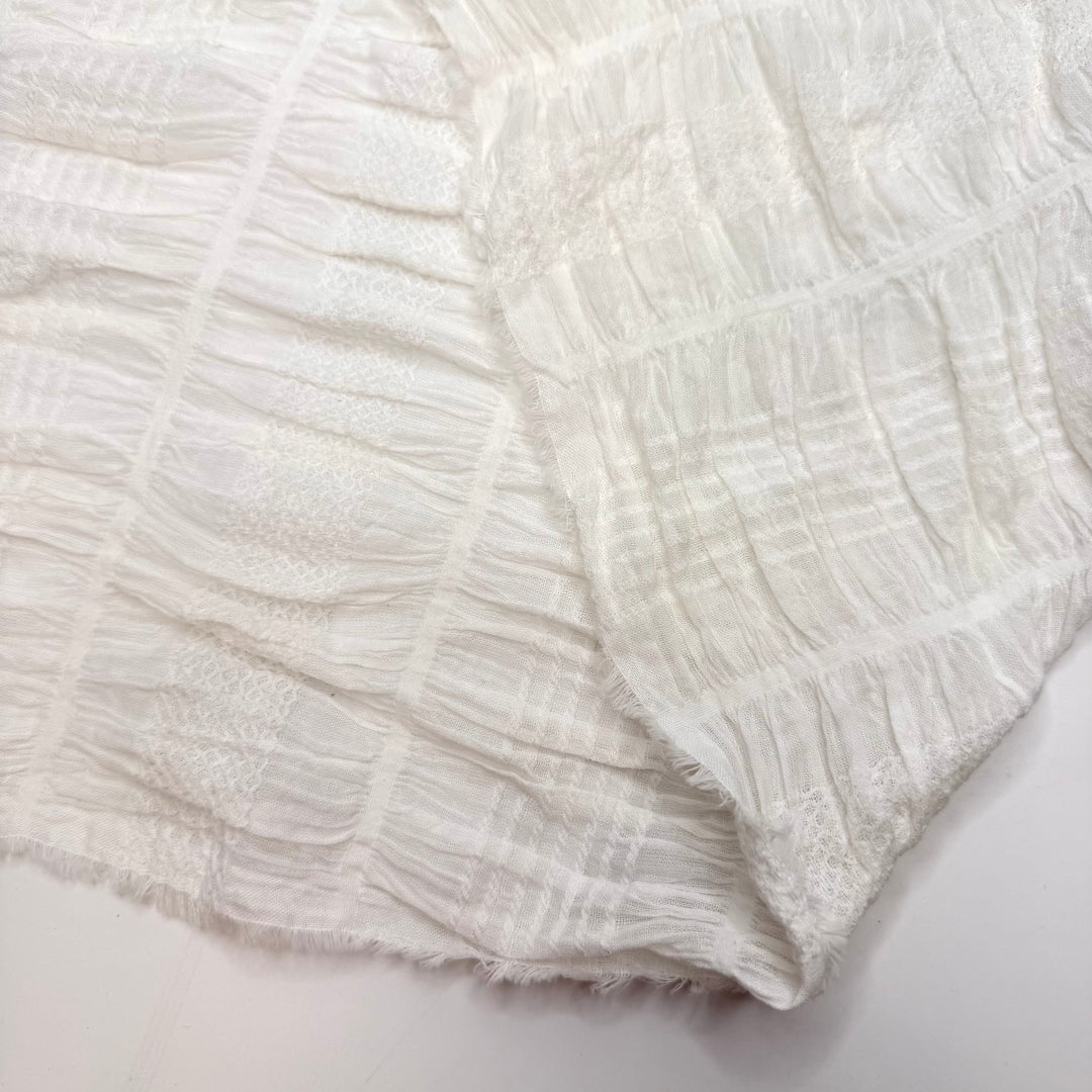 Emily Dickens - Elastic Shirring Cotton/Spandex Woven - White Stripes - 1.65M Bundle