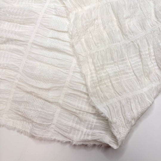 Emily Dickens - Elastic Shirring Cotton/Spandex Woven - White Stripes - 1.65M Bundle