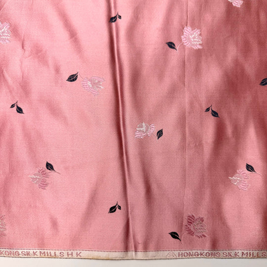 Princess Coded - Vintage Jacquard Silk Woven - Pink/Silver Floral - 2.15M Bundle